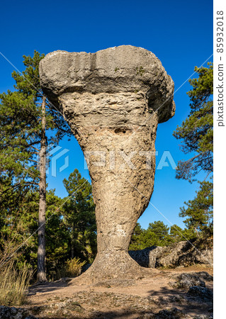 Unique rock formations in La Ciudad Encantada or Enchanted City near Cuenca, Spain, Castilla la Mancha 85932018