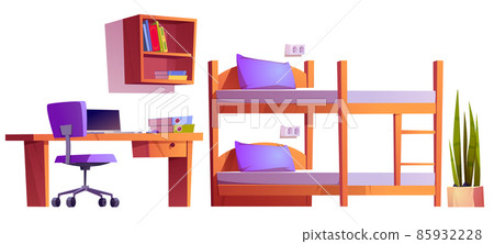 Hostel or student dormitory room interior stuff Hostel or student dormitory room interior stuff 85932228