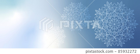 Horizontal mandala banner. Decorative flower mandala background with place for text. Horizontal mandala banner. Decorative flower mandala background with place for text. 85932272