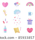 A set of romantic items. valentines day. 85933857