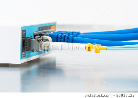 Information Technology Computer Network Switch Equipment with Cables Information Technology Computer Network Switch Equipment with Cables 85935122