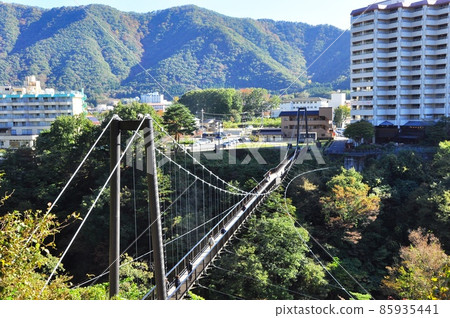 Nikko City, Tochigi Prefecture Kinutateiwa Otsuribashi, Kinugawa Onsen Town and Mountain Range 85935441