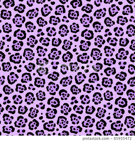 Purple Jaguar Animal Motif Vector Seamless Pattern Design 85935472
