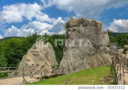 The rock complex of Tustan in Ukraine The rock complex of Tustan in Ukraine 85935512