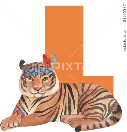 Funny tribal animals. Woodland baby animal, cute wild forest fox and jungle tribals zoo isolated cartoon watercolor character set 85935587