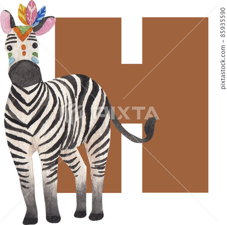 Funny tribal animals. Woodland baby animal, cute wild forest fox and jungle tribals zoo isolated cartoon watercolor character set 85935590