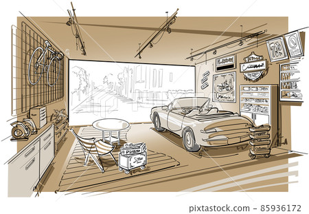 Car Garage-Color 85936172