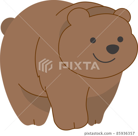 一隻棕熊微笑著走路 一隻棕熊微笑著走路 85936357