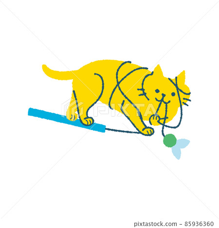 Cat playing with toys 85936360