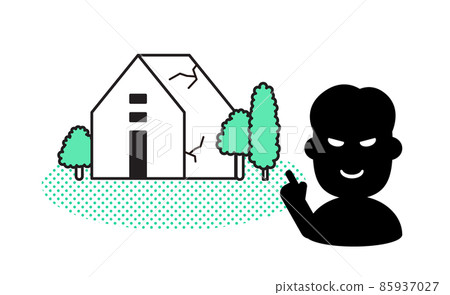 簡單的插圖有缺陷的房子 85937027