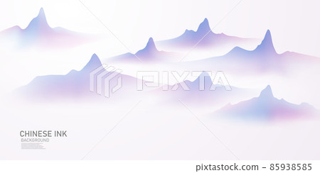 chinese style ink landscape painting vector illustration chinese style ink landscape painting vector illustration 85938585