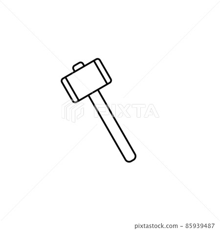 Mallet line icon, build repair elements, construction tool, a linear pattern on a white background, eps 10. 85939487