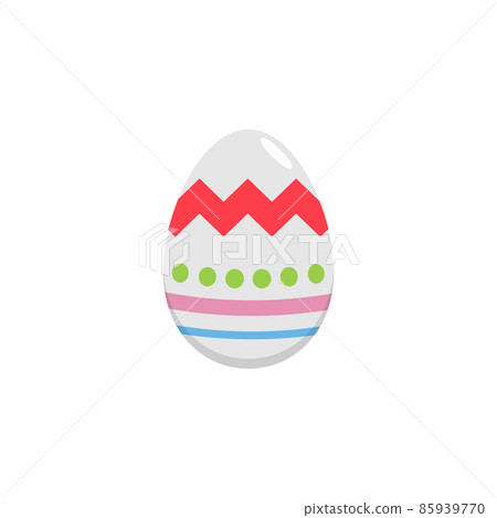 Easter egg flat icon, religion holiday elements, egg with lines, a colorful linear pattern on a white background, eps 10. 85939770