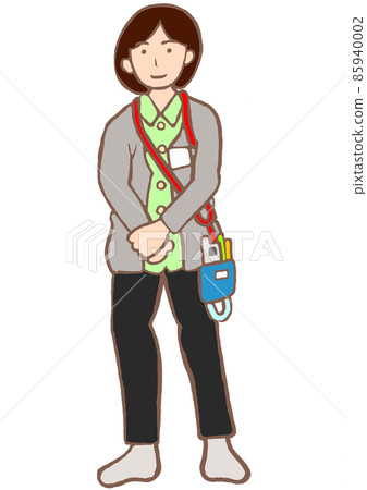 精神衛生工作者,手在前面的年輕女子,便衣,黑髮 精神衛生工作者,手在前面的年輕女子,便衣,黑髮 85940002