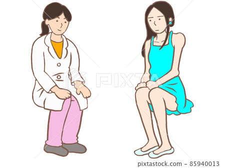 Psychiatric examination: Female and female doctor with personality disorder 85940013