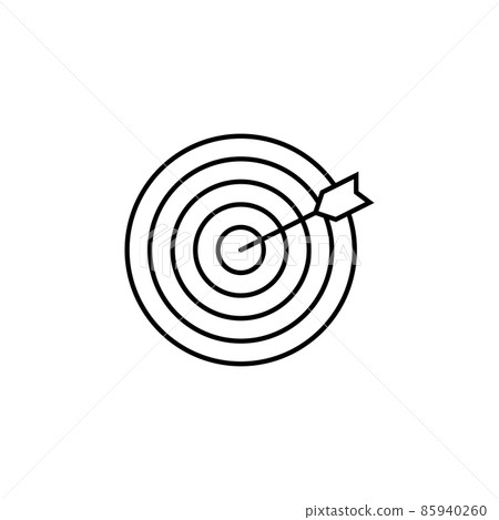 Target keyword line icon, seo and development, Darts sign, a linear pattern on a white background, eps 10. 85940260