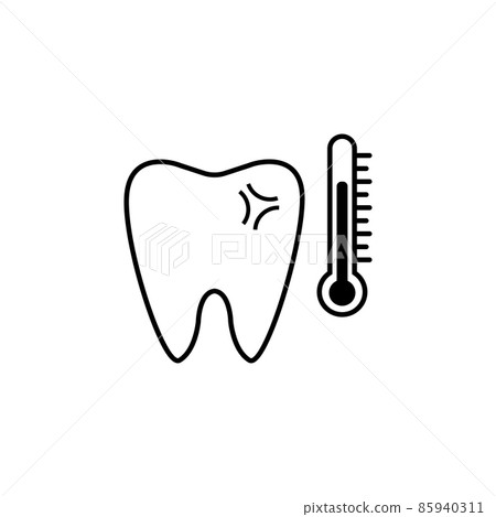 Sensitive tooth line icon, Dental and medicine, temperature tooth vector graphics, a linear pattern on a white background, eps 10. 85940311