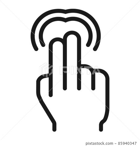 2 finger Double tap line icon, touch and hand gestures, mobile interface vector graphics, a linear pattern on a white background, eps 10. 2 finger Double tap line icon, touch and hand gestures, mobile interface vector graphics, a linear pattern on a white background, eps 10. 85940347