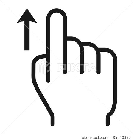 Swipe up line icon, touch and hand gestures, mobile interface and drag up vector graphics, a linear pattern on a white background, eps 10. Swipe up line icon, touch and hand gestures, mobile interface and drag up vector graphics, a linear pattern on a white background, eps 10. 85940352