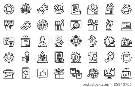 Product manager icons set, outline style 85940705