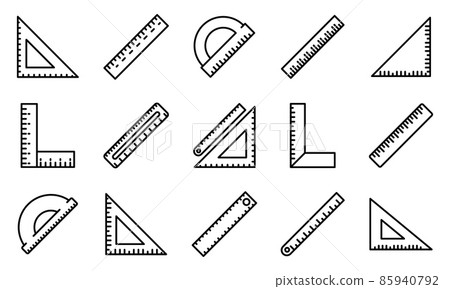 Ruler icons set, outline style 85940792