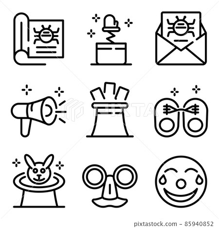 Hoax icons set, outline style 85940852