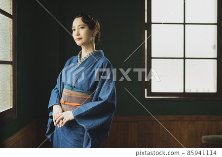 Denim kimono finger wave 85941114