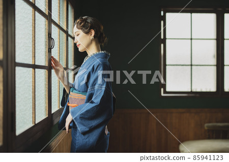 Denim kimono finger wave 85941123