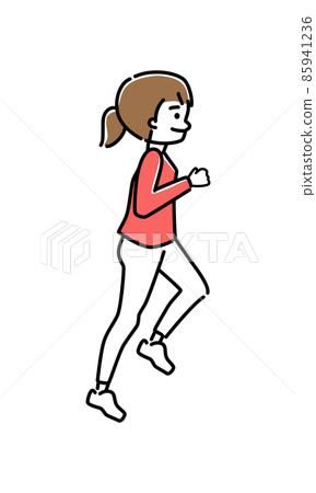 Illustration of a woman jogging 85941236
