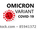 Omicron, new COVID-19 variant, Novel coronavirus 2019-nCoV outbreak on white background. Corona Virus disease 2019 Pandemic Protection Concept 85941372