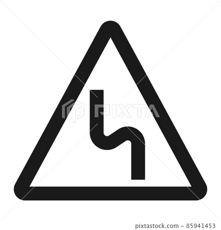 Dangerous double bend sign line icon, Traffic and road sign, vector graphics, a solid pattern on a white background, eps 10 85941453