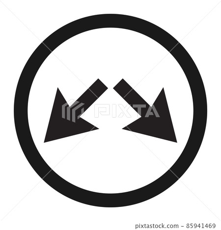 Detour right or left sign line icon, Traffic and road sign, vector graphics, a solid pattern on a white background, eps 10 85941469