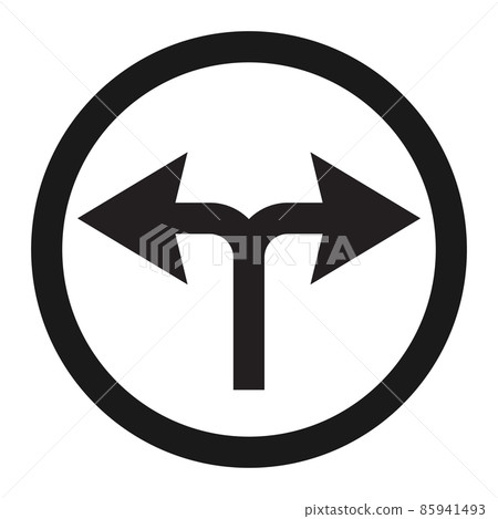 turn left or right traffic sign line icon, Traffic and road sign, vector graphics, a solid pattern on a white background, eps 10 turn left or right traffic sign line icon, Traffic and road sign, vector graphics, a solid pattern on a white background, eps 10 85941493