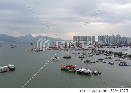 Castle Peak BayWaterfront Promenade and Tuen Mun Typhoon Shelter 17 Dec 2021 85941575