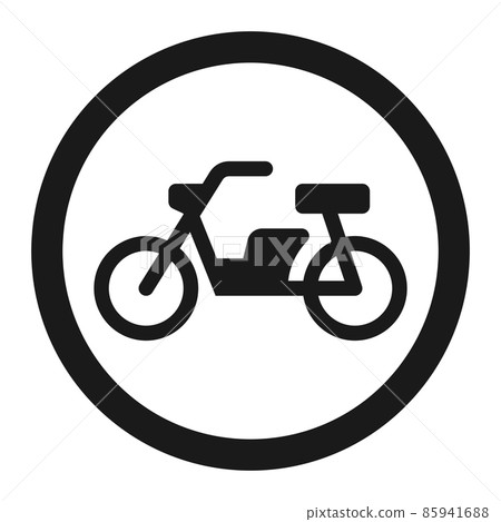 No motorcycle prohibition sign line icon, Traffic and road sign, vector graphics, a solid pattern on a white background, eps 10. 85941688