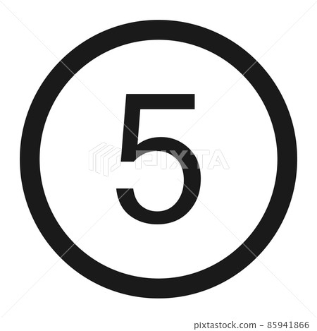Maximum speed limit 5 line icon, Traffic and road sign, vector graphics, a solid pattern on a white background, eps 10. 85941866