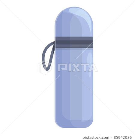 Ice fishing thermos bottle icon cartoon vector. Winter hole 85942086