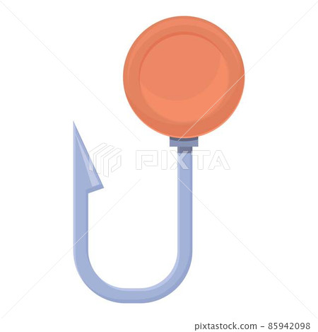 Ice fishing hook icon cartoon vector. Fish jig 85942098