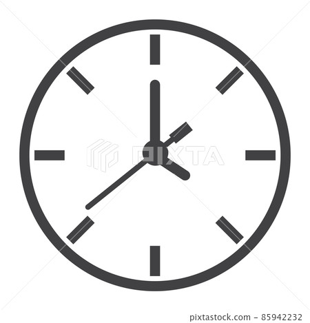 Clock line icon, time and website button,... - Stock Illustration ...