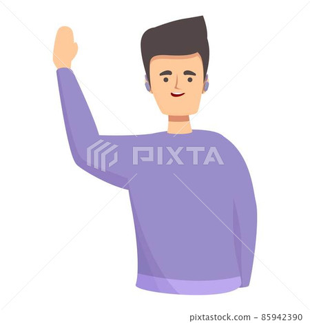 Deaf person icon cartoon vector. Worker listen Deaf person icon cartoon vector. Worker listen 85942390