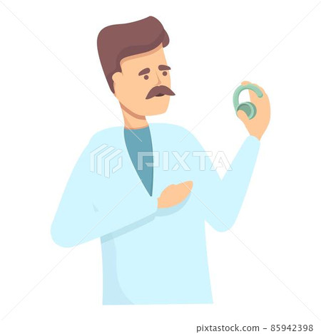 Deaf doctor icon cartoon vector. Ear listen 85942398
