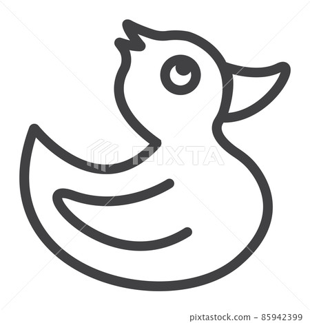 Rubber duck line icon, baby toy and shower, vector graphics, a linear pattern on a white background, eps 10. 85942399