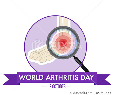 World Arthritis Day banner with red point on ankle World Arthritis Day banner with red point on ankle 85942533