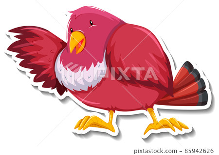 Cute purple bird animal cartoon sticker 85942626