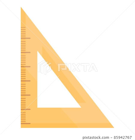 Wood angle ruler icon cartoon vector. Triangle pencil 85942767