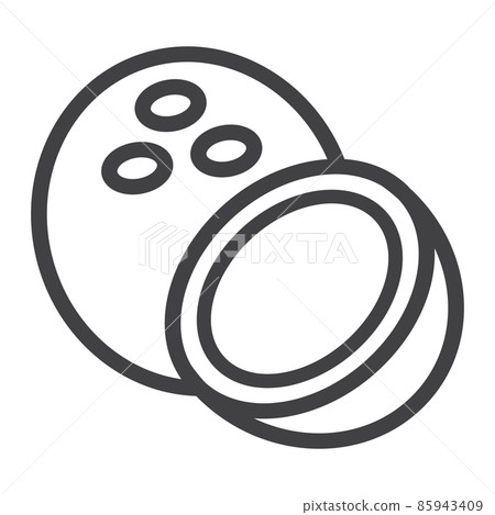 Coconut line icon, fruit and tropical, vector graphics, a linear pattern on a white background, eps 10. 85943409