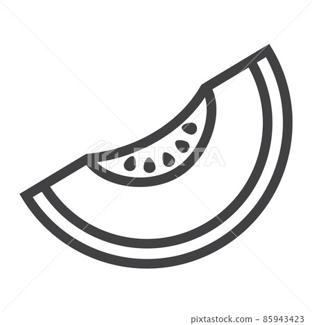 Melon line icon, fruit and diet, vector graphics, a linear pattern on a white background, eps 10. Melon line icon, fruit and diet, vector graphics, a linear pattern on a white background, eps 10. 85943423