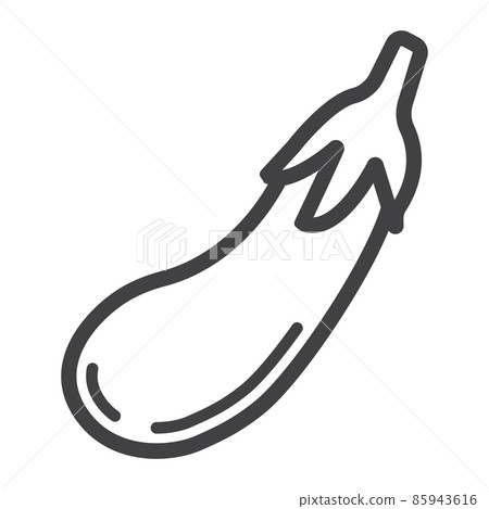 Eggplant line icon, vegetable and diet, vector graphics, a linear pattern on a white background, eps 10. Eggplant line icon, vegetable and diet, vector graphics, a linear pattern on a white background, eps 10. 85943616