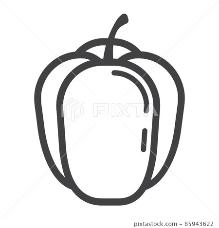 Bell pepper line icon, vegetable and sweet, vector graphics, a linear pattern on a white background, eps 10. Bell pepper line icon, vegetable and sweet, vector graphics, a linear pattern on a white background, eps 10. 85943622