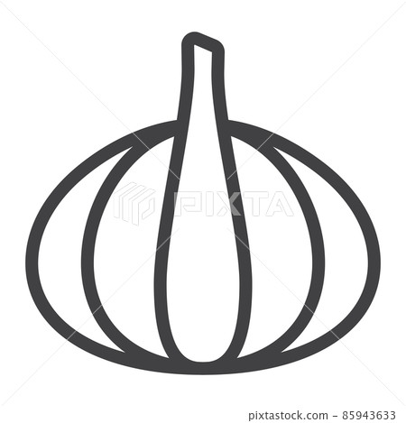 Garlic line icon, vegetable and diet, vector graphics, a linear pattern on a white background, eps 10. Garlic line icon, vegetable and diet, vector graphics, a linear pattern on a white background, eps 10. 85943633